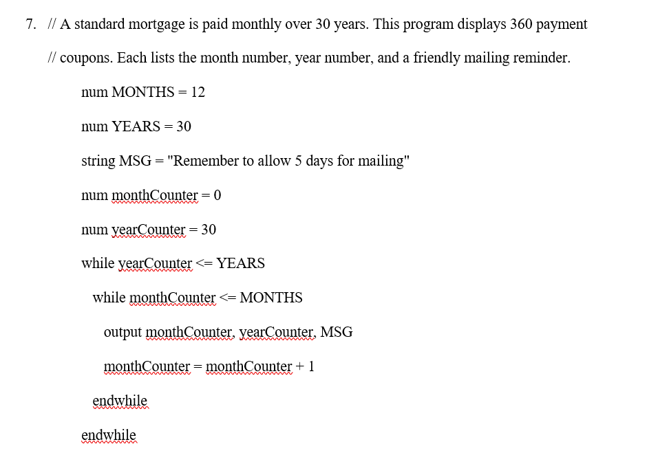 Each problem starts with some comments that