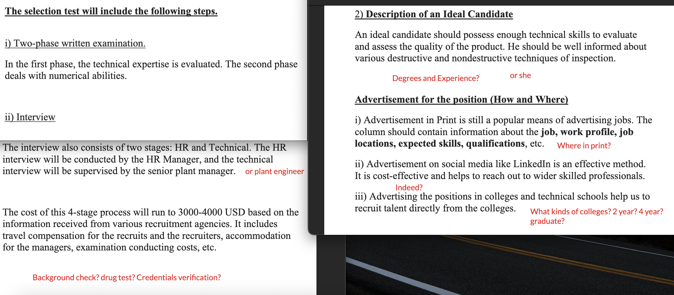 PLEASE ANSWER THE RED MARKING FROM THE TEACHER HE