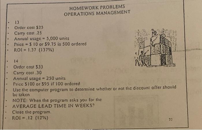 please help me find: EOQ and Discount for