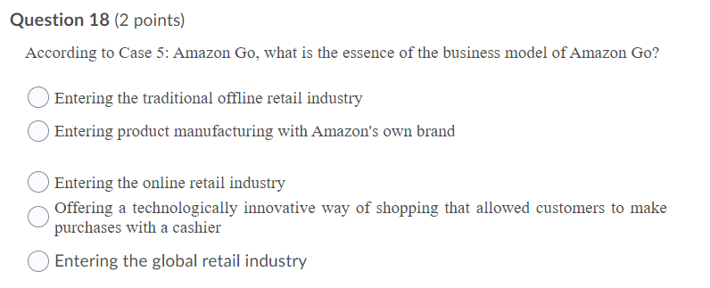 Question 18 (2 points) According to Case 5: