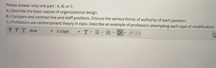 please answer only one Please answer only one