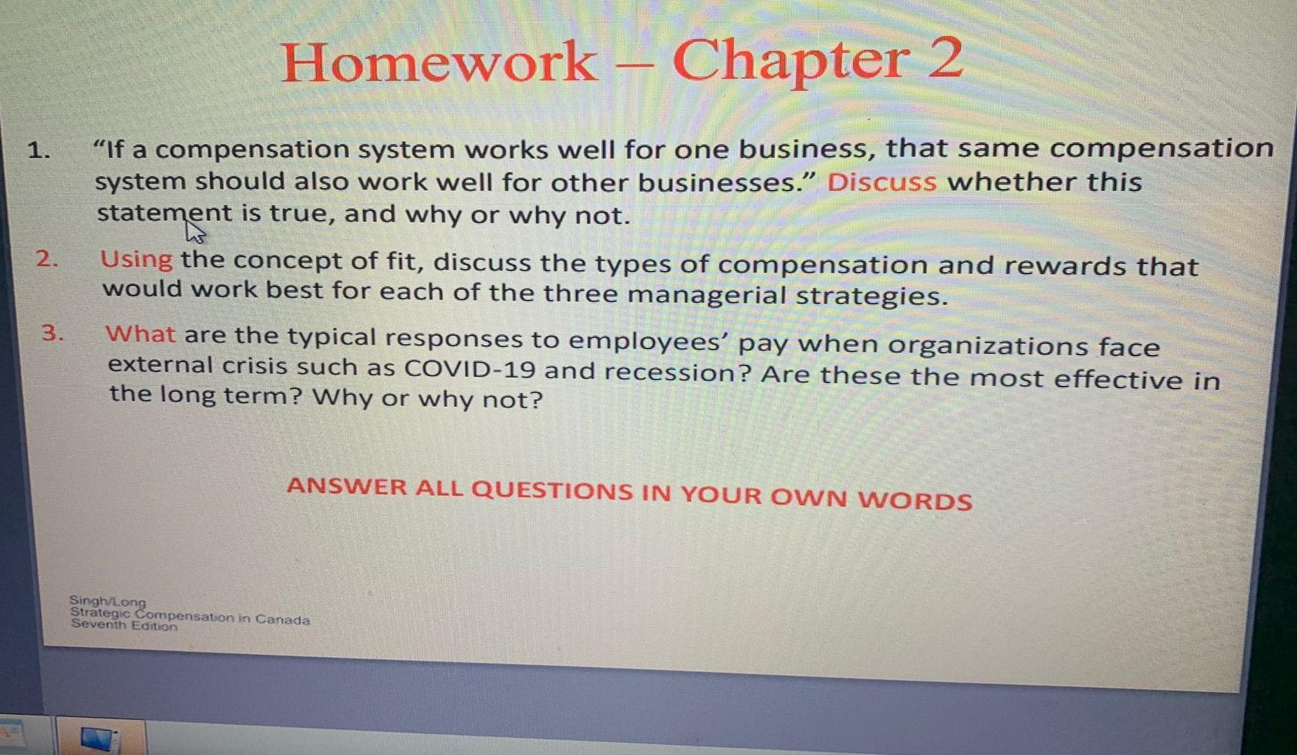 200-250 Homework Chapter 2 1. 2. "If a
