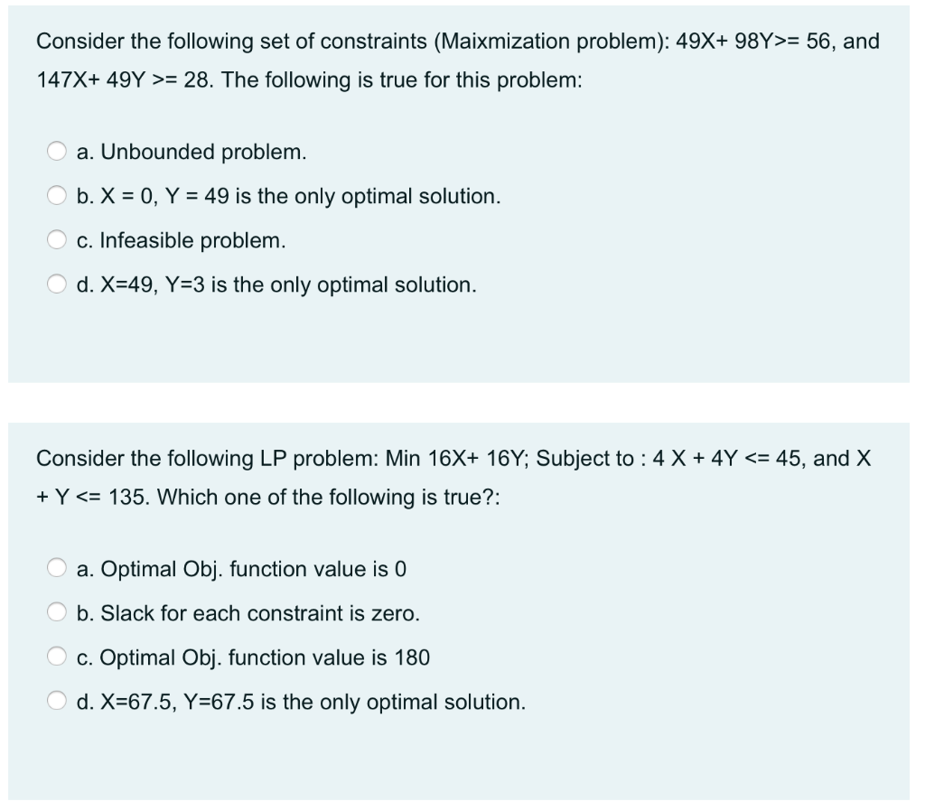 Consider the following set of constraints