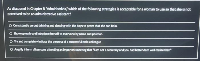 As discussed in Chapter 8 "Administrivia, which