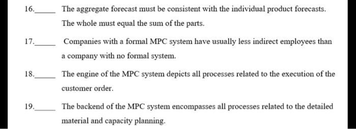 16. The aggregate forecast must be consistent
