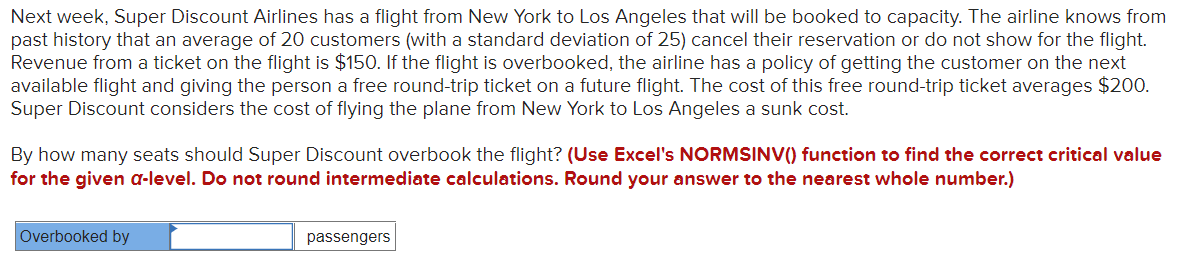 Next week, Super Discount Airlines has a flight