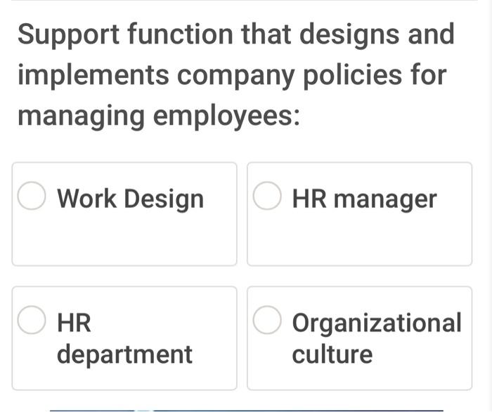 Support function that designs and implements
