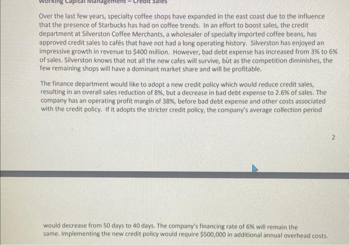 Over the last few years, specialty coffee shops