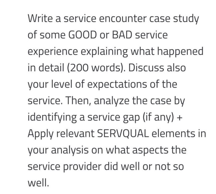 **real life experince of either a good or a bad