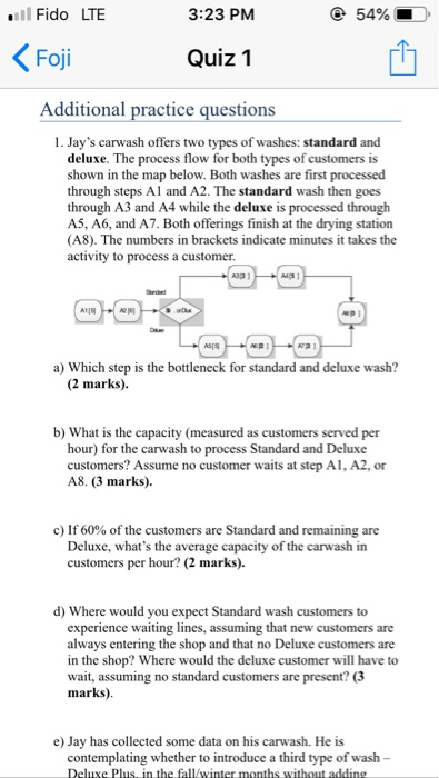 Additional practice questions 1. Jay's carwash