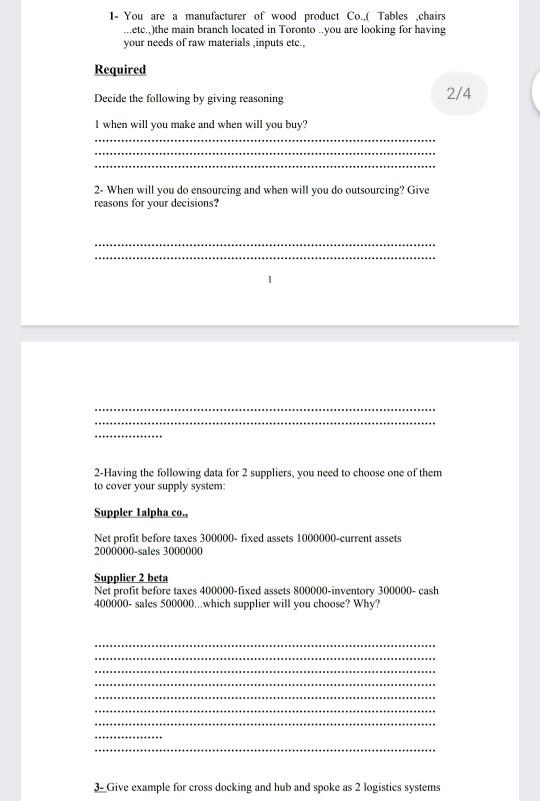 I when will you make and when will you buy? 2-