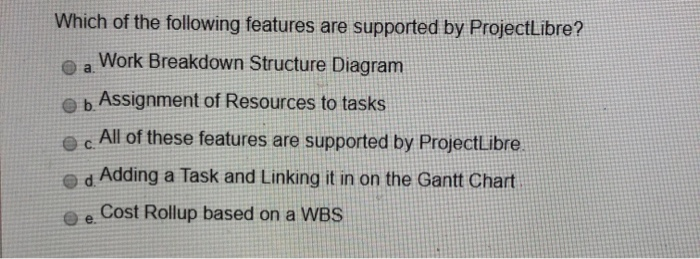 project management Which of the following