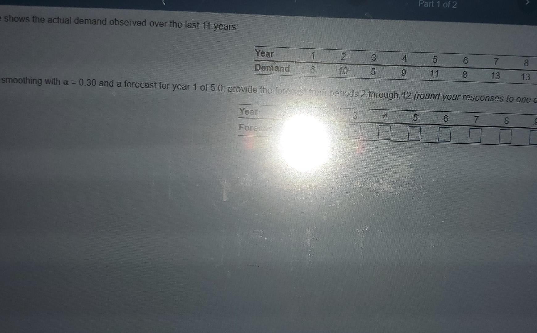 e shows the actual demand observed over the last