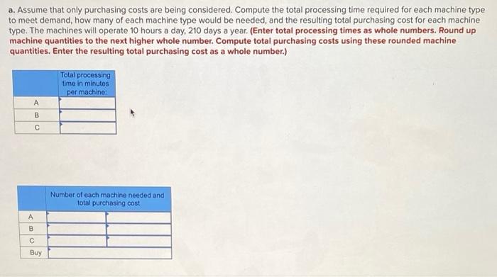 A manager must decide which type of machine to