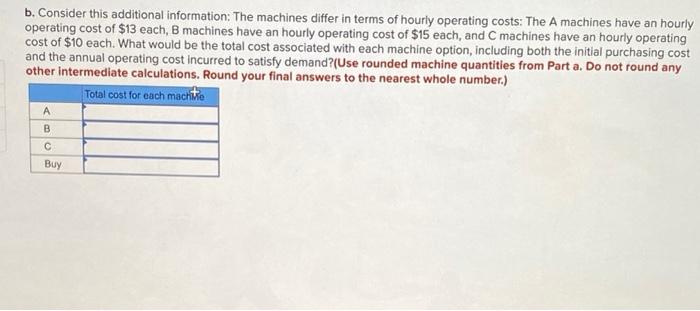 A manager must decide which type of machine to