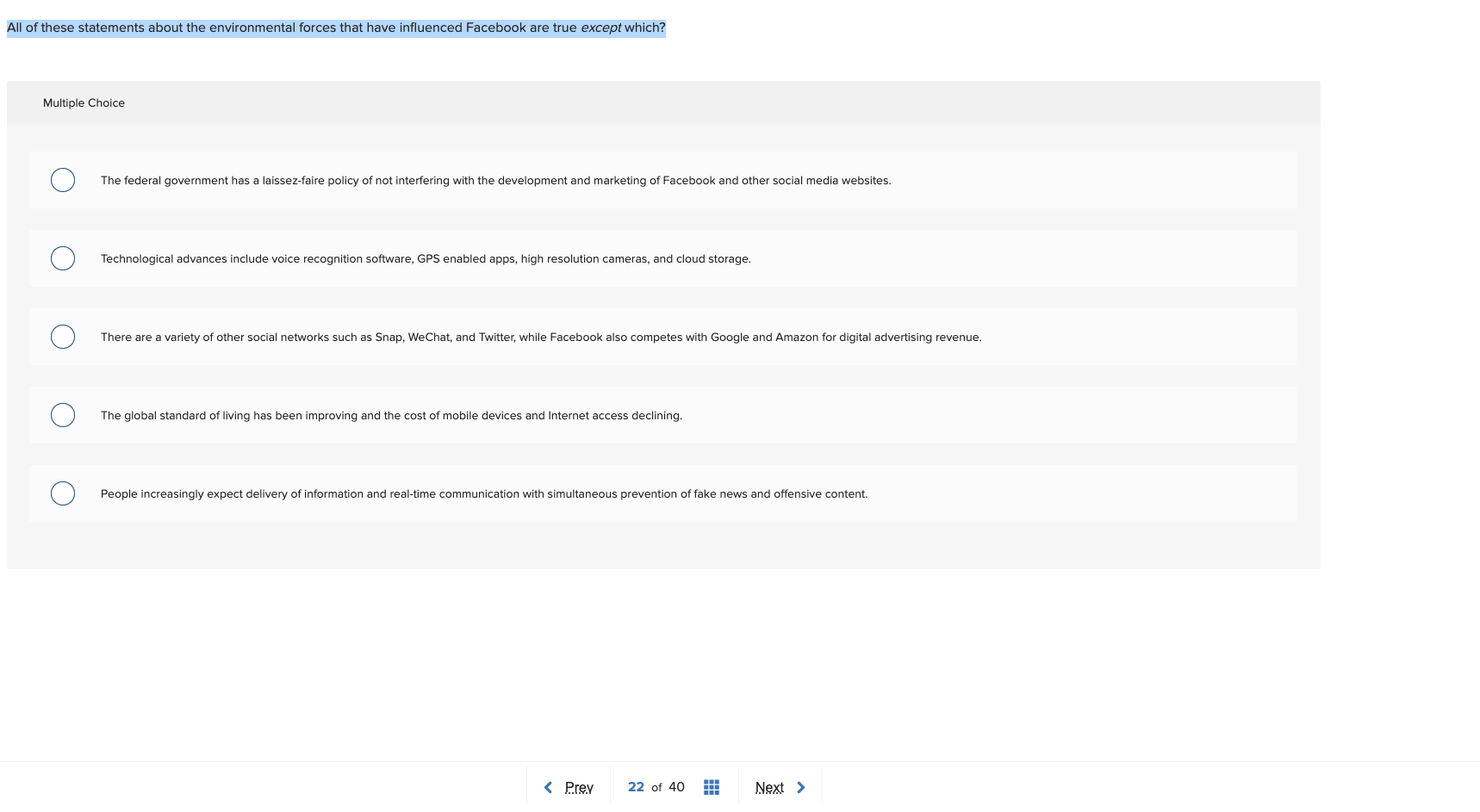 All of these statements about the environmental