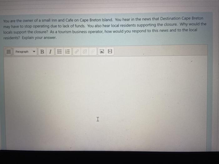 You are the owner of a small Inn and Cafe on Cape