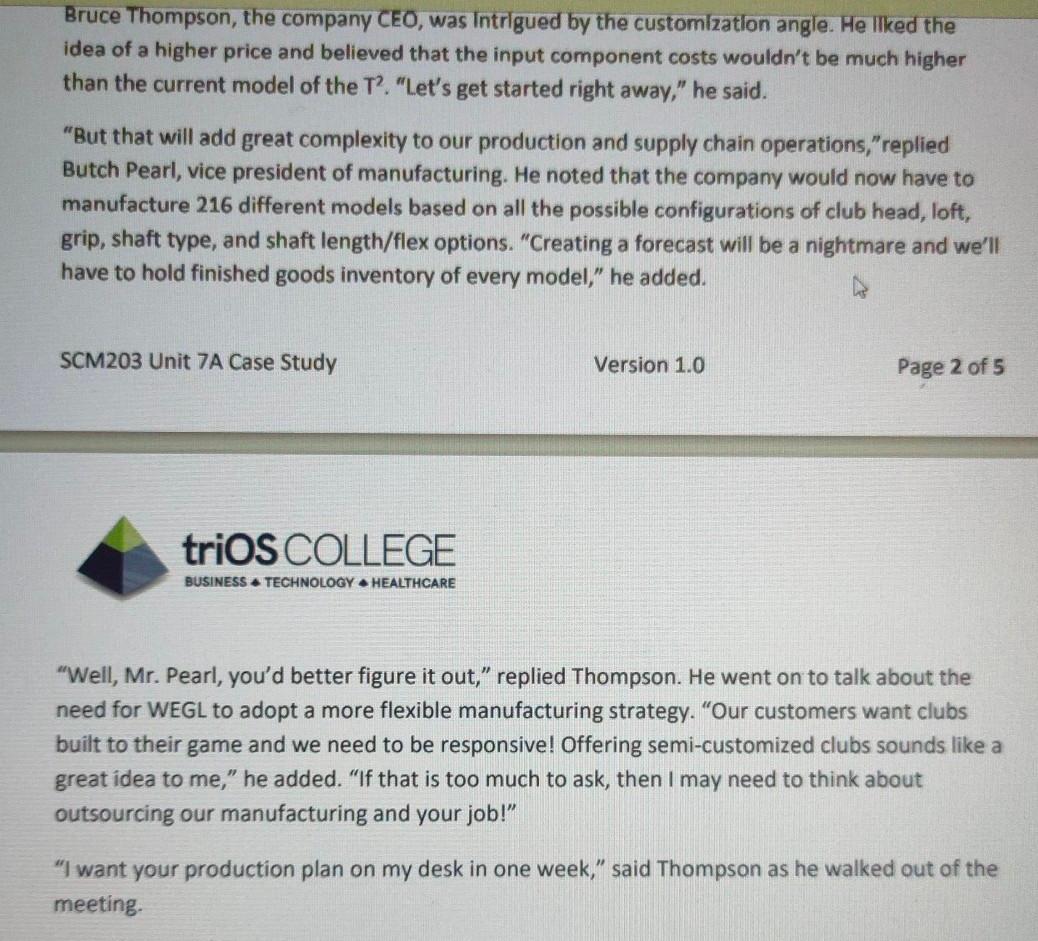 Criteria #4 Case Question Develop a brief