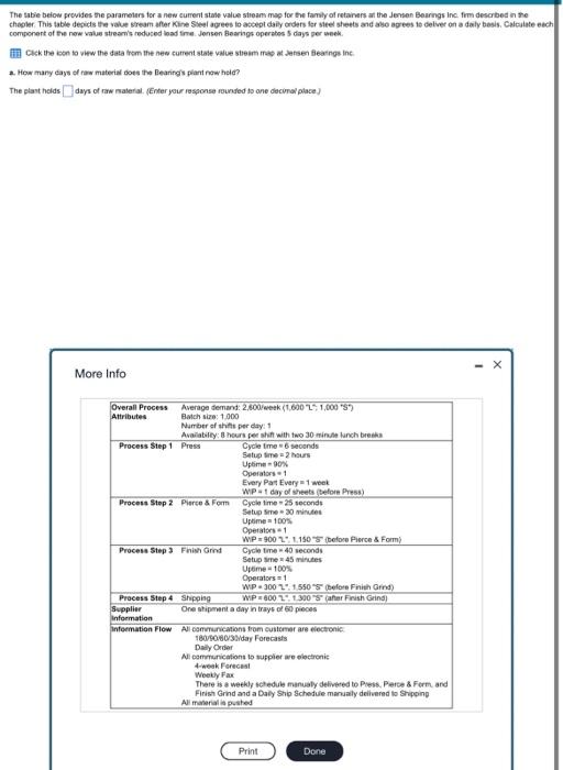 The table below provides the parameters for a new