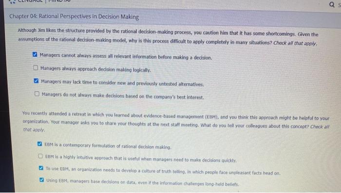 rational perspectives in decision making Chapter