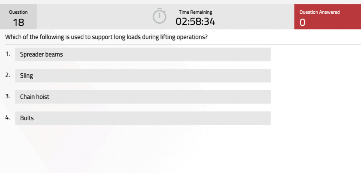 Question 20 What should be done before beams are