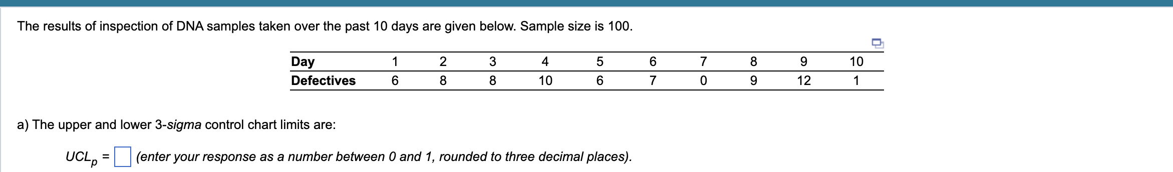 Refer to Table S6.1 - Factors for