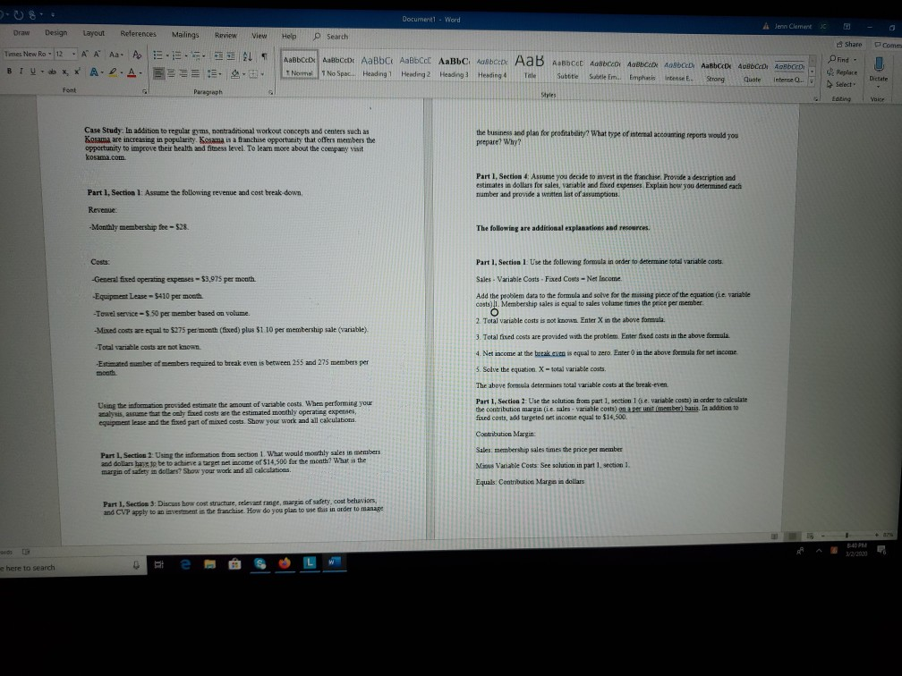 just need equations Document) - Word A Jenn