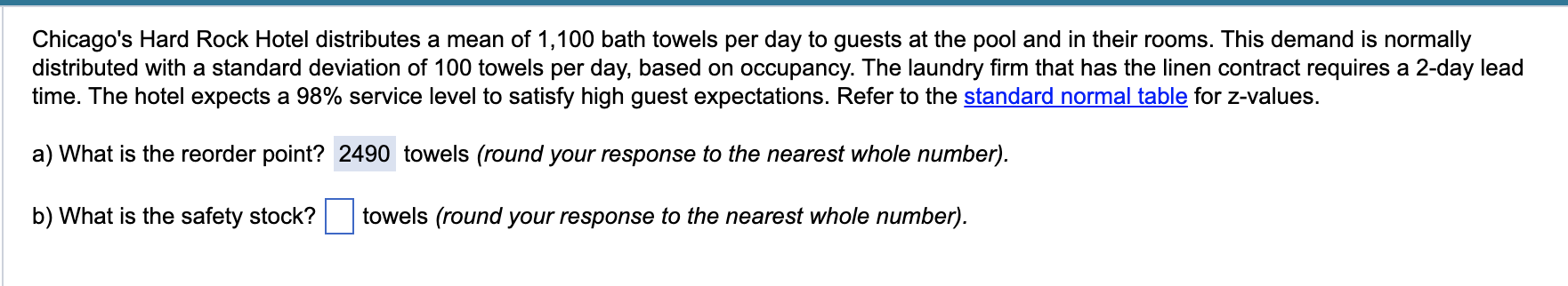 Based on available information, lead time demand