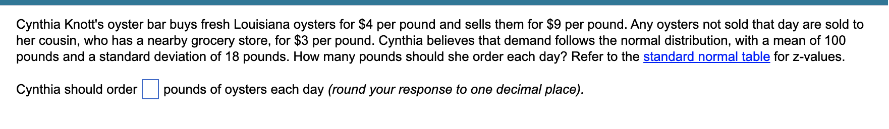 Based on available information, lead time demand