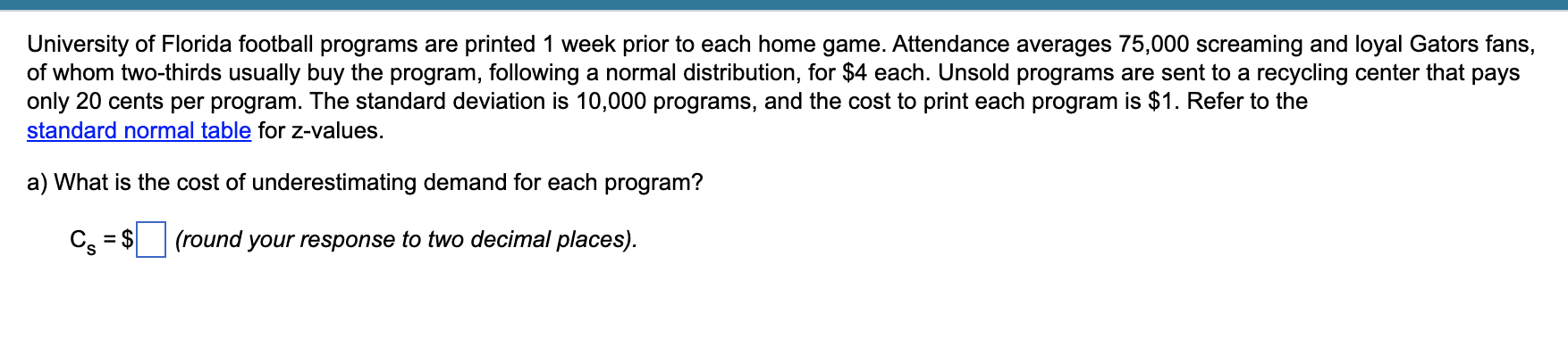 Based on available information, lead time demand