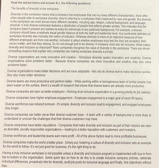 Question 1 Your work in monolithic organisation.