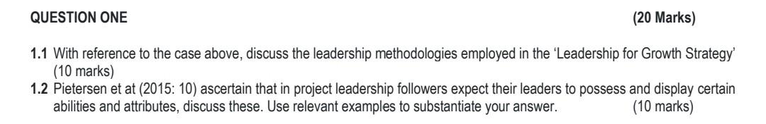 Read the case study below and answer the