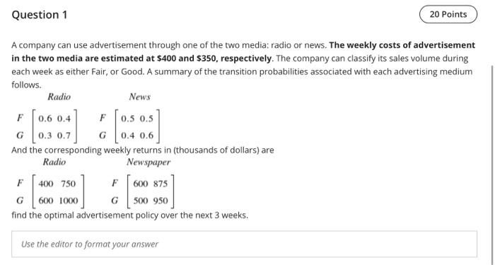 complete answers and solutions please Question 1