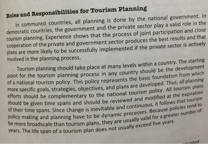 Explain: Tourism Planning in Developed Countries