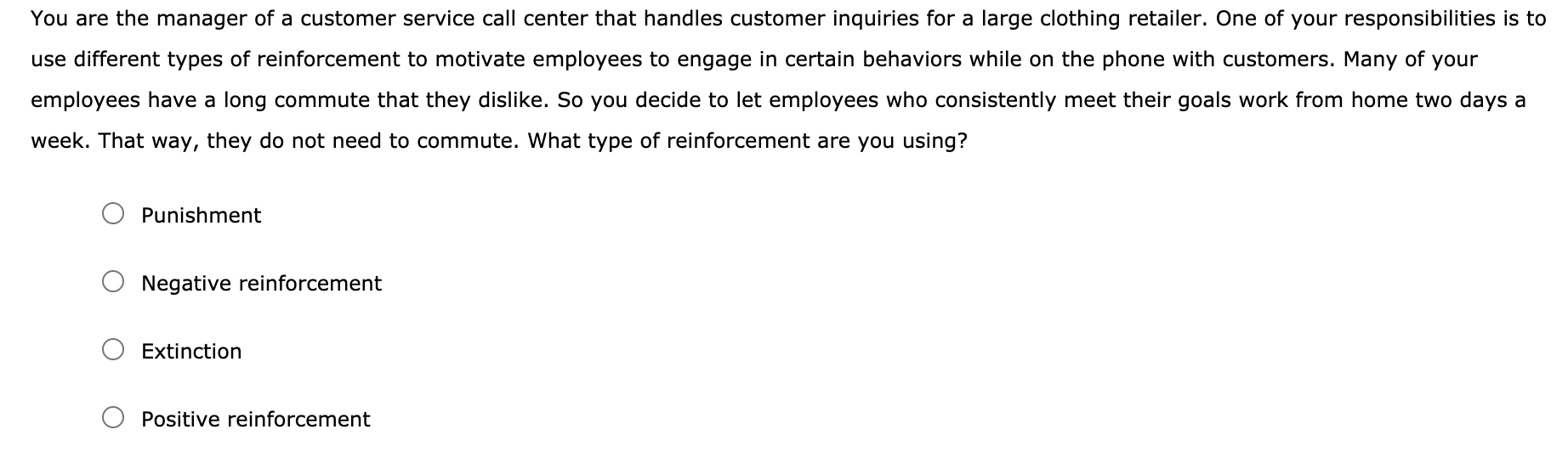 You are the manager of a customer service call