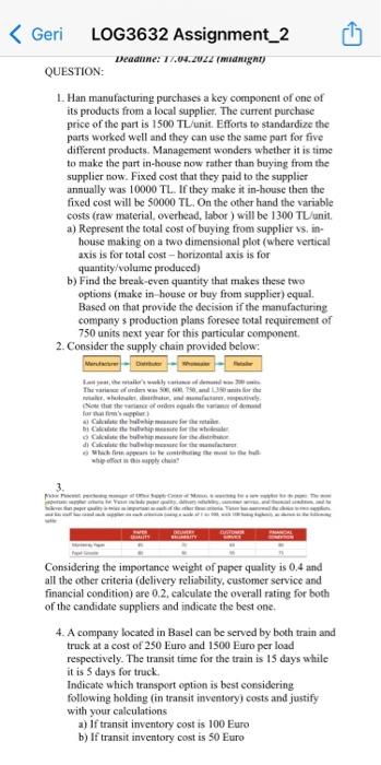 < Geri LOG3632 Assignment_2 Deaanine: 17.04.20ZZ