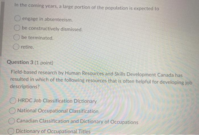 Question 20 (1 point) In which of the following