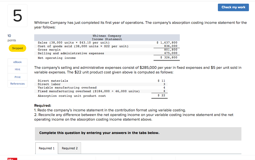 Need help with question 5. Check my work UT 5