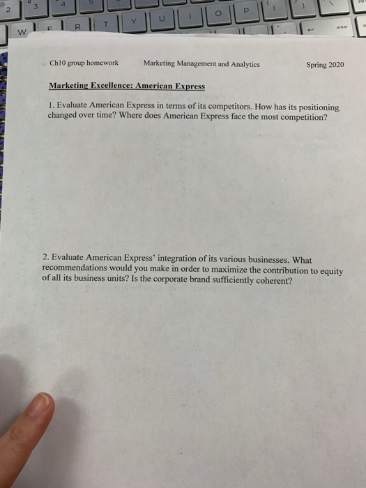 hep with number 2 Ch10 group homework Marketing