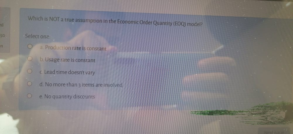 Which is NOT a true assumption in the Economic