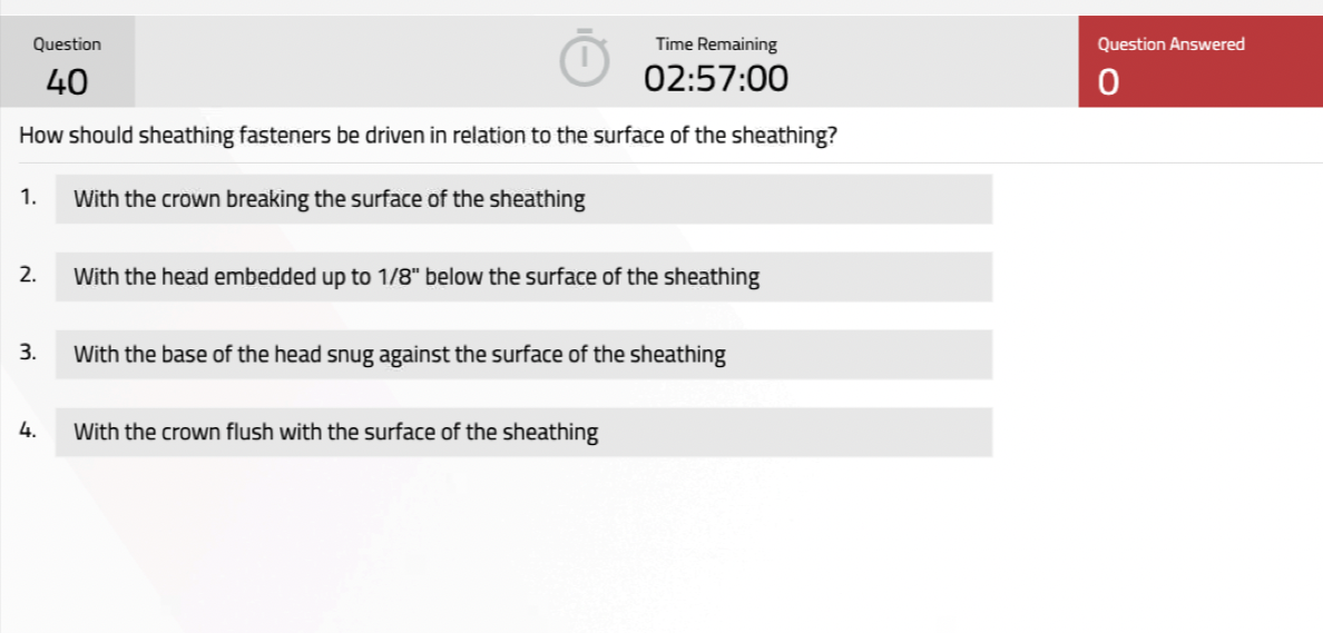 Question Time Remaining 40 02:57:00 How should