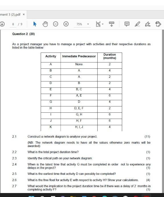 ment 3 (2).pdf * DELER 8/9 75% Question 2 (20) As