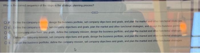 Whe is thi correct sequence of the stops in the