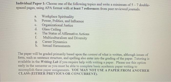 paper can be about any if the topics. 3-5 pages