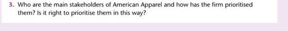 3. Who are the main stakeholders of American