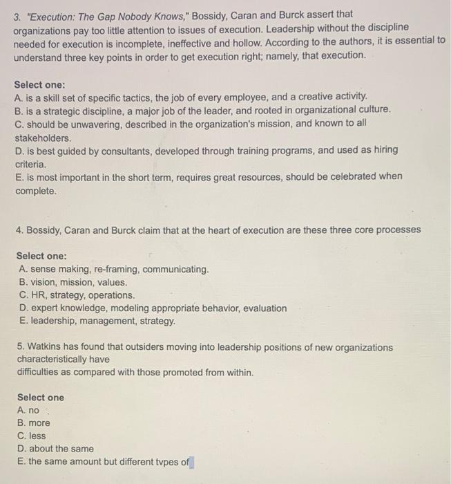 answer fast.. 3. "Execution: The Gap Nobody