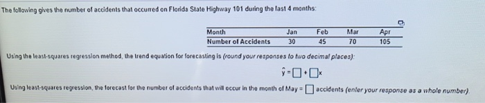 The following gives the number of accidents that