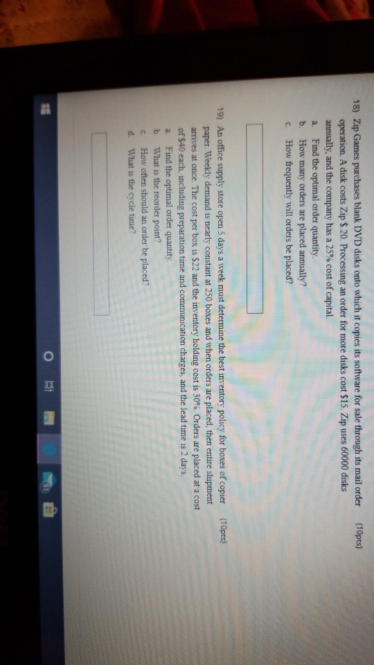 need 18 and 19 (10pts) 18) Zip Games purchases