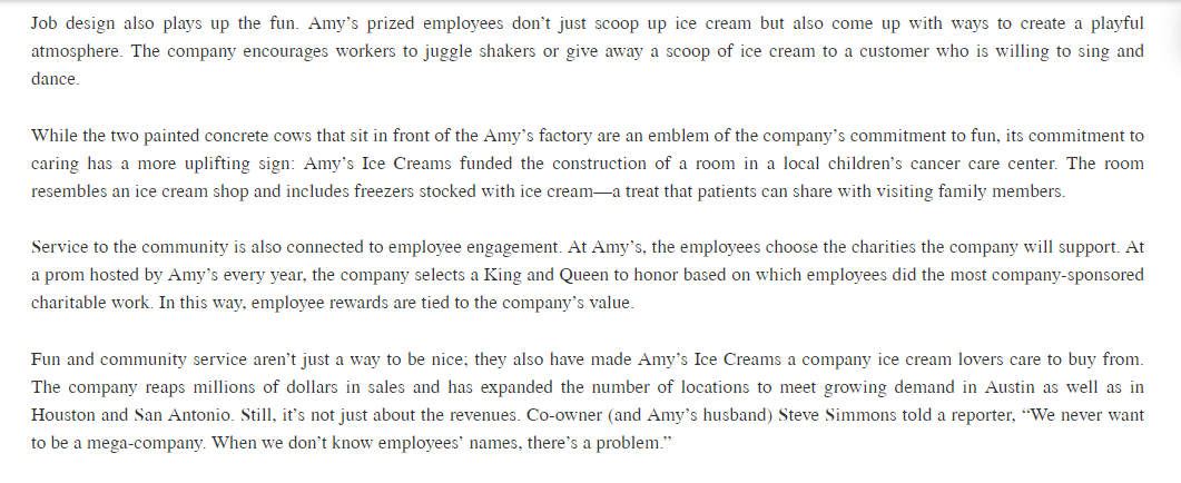 Please read the case Employees Make A Difference