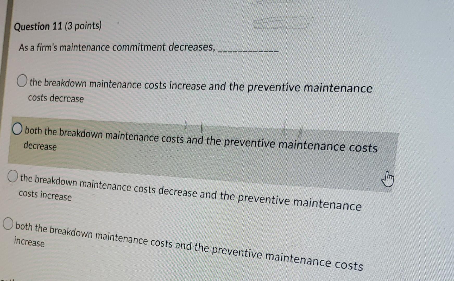 As a firm's maintenance commitment decreases, the
